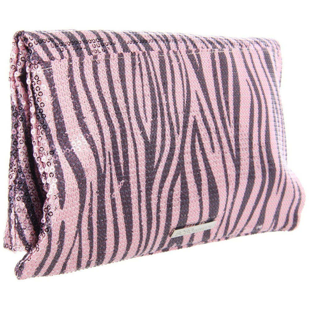 BCBG Sequin Tiger Stripes Foldover Clutch Bag